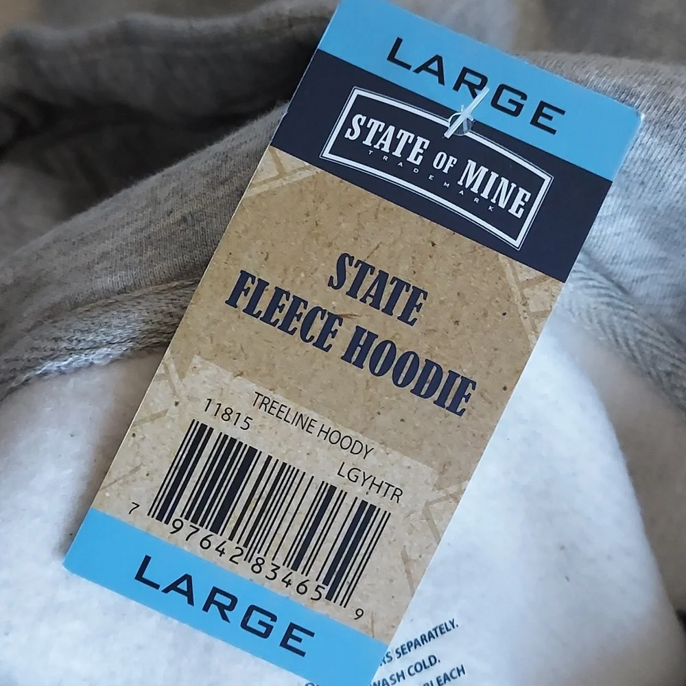NWT State Of Mine North Carolina The Tar Heel State Fleece Lined Hoodie Mens L - Picture 13 of 15